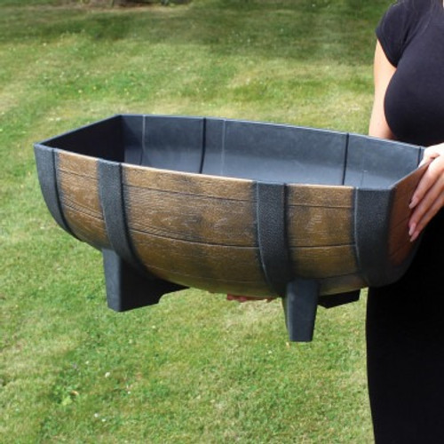 Medium Wooden Barrel Effect Trough - Discontinued