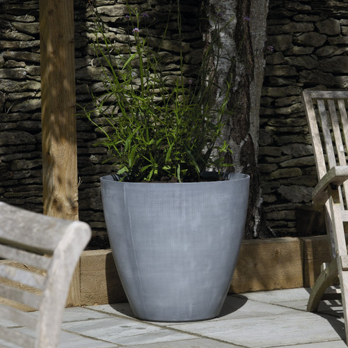 53cm Dark Grey Tall Round Beton Planter