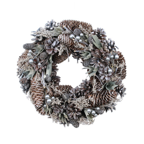 30cm Silver Cloud Wreath 