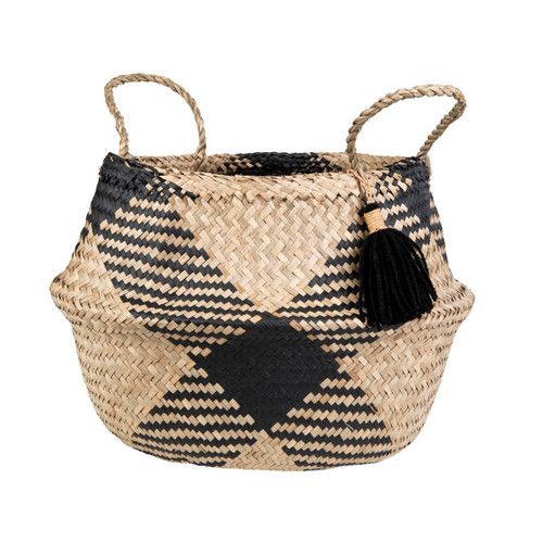 Black Tribal Tassel Basket Black Tribal Tassel Basket