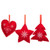Assorted Red Felt Heart Tree Decoration