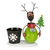 Novelty Zinc Reindeer with Green Body (7cm pot)