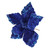 Royal Blue Velvet Poinsettia with Glitter Edge (H24cm)