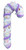 White and Purple Candy Cane Hanging Decoration (17cm)
