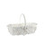 White Oval Split Willow Basket with Handle and Liner (31cm) - Discontinued