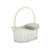 White Oval Woven Basket with Handle (Large) White Oval Woven Basket with Handle (Large)