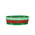 Green and Red Oval Wooden Drum Tray Planter with Snowflakes Green and Red Oval Wooden Drum Tray Planter with Snowflakes