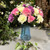Blue Floraline Hand Tie Glass Vase