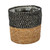 Natural & Black Seagrass Basket with Liner (16 x 16cm)