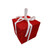 Red Sparkly Present with White Bow Hanging Decoration (12cm)
