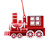 Red & White Train with Garland Hanging Ornament (12cm)