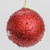 Red Crackle Bauble Hanging Decoration (10cm)
