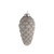 Silver Closed Pinecone Glass Hanging Decoration (9.5cm)