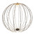 Gold Wire Hanging Globe with LED Warm White Lights & 6hr Timer (60cm)