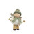 Sage Green Girl on Skis Ornament (9.5cm)