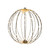 Gold Wire Hanging Globe with Warm White LED Lights (40cm)