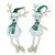 White & Green Long Legs Glittery Reindeer Character (37cm) (Assorted)