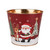 Rosy Cheeks Santa & Rudolph Metal Planter Pot with Liner (11.5cm H)