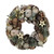 Natural Gold & Green Wreath with Pine Cones & Wooden Stars (30cm Dia)