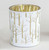 White & Gold Woodland Glass Candle Holder (10cm)