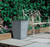 40cm Dark Grey Tall Square Beton Planter