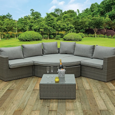 Rowena Rattan Sofa Set with Side Table