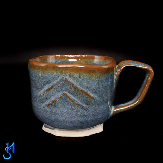 Blue Brown Chevron Mug