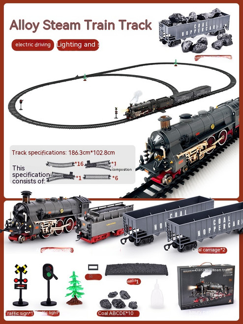 Color: Style5, style: 6rechargeable battery - Children's Electric Train Simulation Retro