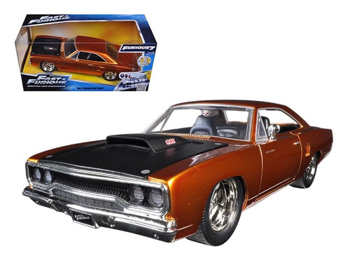 Dom's 1970 Plymouth Road Runner Copper with Black Hood "Fast & Furious 7" (2015) Movie 1/24 Diecast