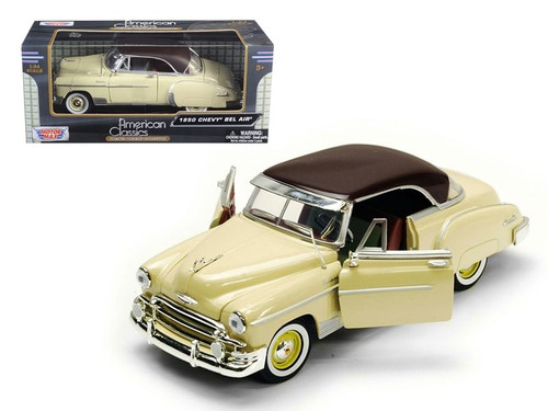 1950 Chevrolet Bel Air Cream 1/24 Diecast Model Car by Motormax