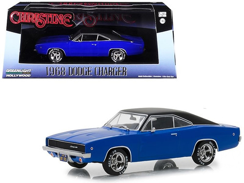 1968 Dodge Charger (Dennis Guilder's) Blue with Black Top "Christine" (1983) Movie 1/43 Diecast Mod