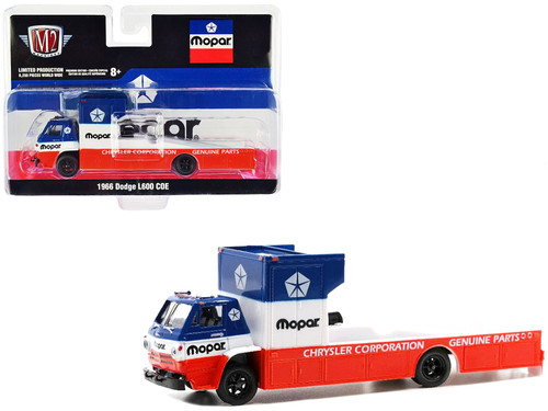 1966 Dodge L600 COE Ramp Truck Red and White with Blue Top "MOPAR" Limited Edition to 8250 pieces W