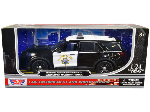 2022 Ford Police Interceptor Utility "California Highway Patrol" Black and White 1/24 Diecast Model