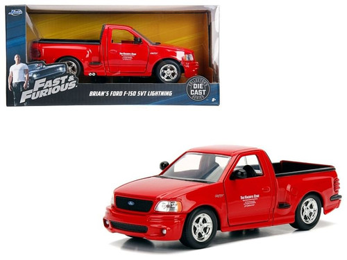 Brian's Ford F-150 SVT Lightning Pickup Truck Red "Fast & Furious" Movie 1/24 Diecast Model Car by 