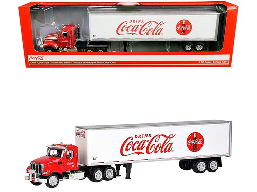 Truck Tractor with 53' Trailer "Drink Coca-Cola" Red and White 1/50 Diecast Model by Motorcity Clas