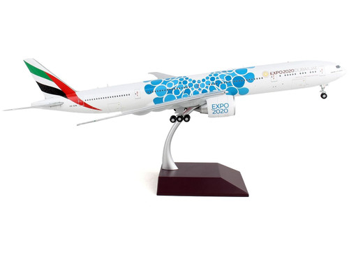 Boeing 777-300ER Commercial Aircraft "Emirates Airlines - Dubai Expo 2020" White with Blue Graphics