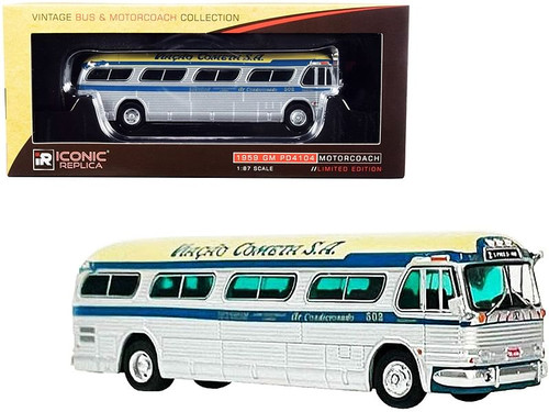 1959 GM PD4104 Motorcoach Bus "S. Paulo - Rio" "Viacao Cometa S.A." (Brazil) Silver and Cream with 