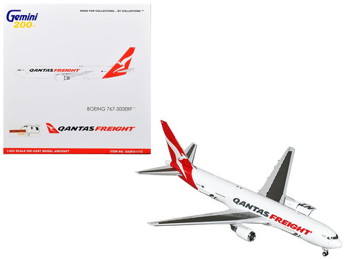 Boeing 767-300ERF Commercial Aircraft "Qantas Freight" White with Red Tail "Gemini 200 - Interactiv