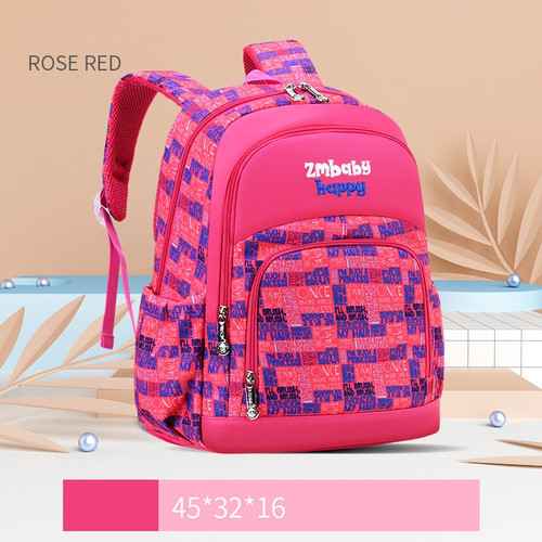 Color: Rose Red, Size: L - Sesame Baby Korean Elementary School Schoolbag