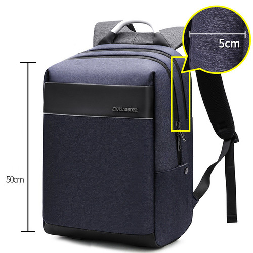 Color: Dark Blue, Style: Regular Edition - Computer backpack men''s European and American trend sch