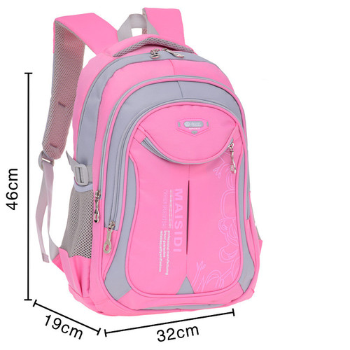 Color: Pink, Size: L - Children's lightweight waterproof schoolbag