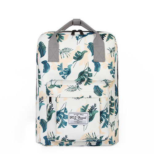 Color: White yellow, Size: S - Printed school bag junior high school student backpack