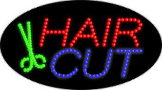 Electric Flashing & Chasing LED Sign: Hair Cut
