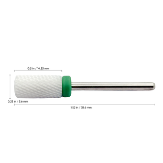 White Ceramic Large Barrel Nail Bit - 3/32" Shank - Coarse (Unchamfered Edge)