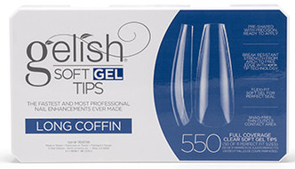 Gelish Soft Gel Tips Long Coffin - 550 CT