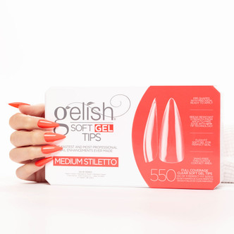 Gelish Soft Gel Tips Medium Stiletto - 550 CT