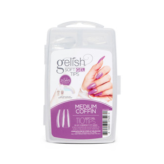 Gelish Soft Gel Tips Medium Coffin - 110 CT