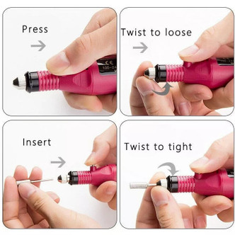 Professional Portable Electric Manicure & Pedicure Drill - Red