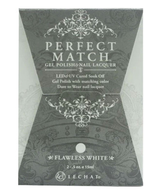 LeChat Perfect Match Gel Polish & Nail Lacque Flawless White - .5oz