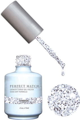 LeChat Perfect Match Gel Polish & Nail Lacquer TITANIUM - .5oz